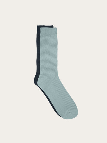 KnowledgeCotton Apparel - UNI 2-pack classic sock Socks 1436 Gray Mist
