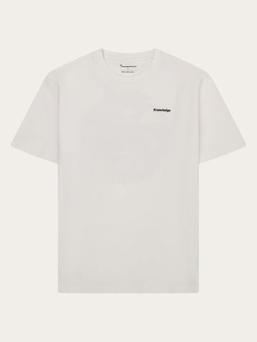 KnowledgeCotton Apparel - MEN Back print t-shirt T-shirts 1387 Egret