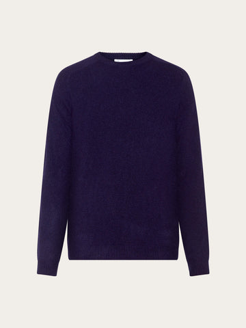 KnowledgeCotton Apparel - MEN Basic o-neck knit Knits 1001 Total Eclipse
