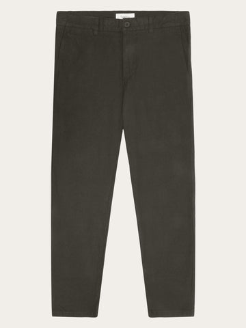 KnowledgeCotton Apparel - MEN CHUCK regular flannel herringbone chinos - GOTS/Vegan Pants 1243 Demitasse (brown)