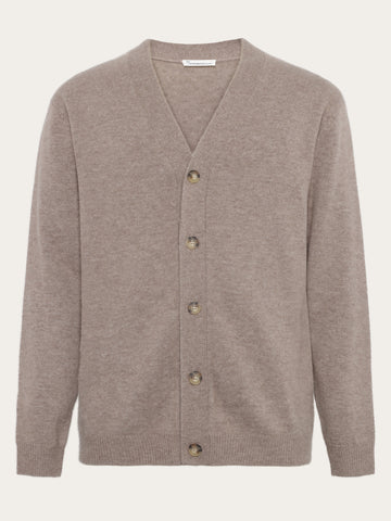 KnowledgeCotton Apparel - MEN Cashmere Cardigan Knit RWS Knits 1336 Kelp melange