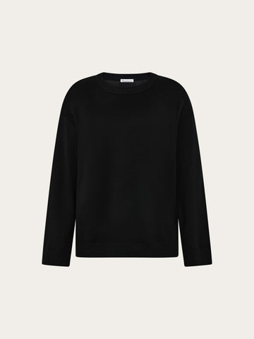 KnowledgeCotton Apparel - WMN Cashmere crew neck sweater Knits 1300 Black Jet