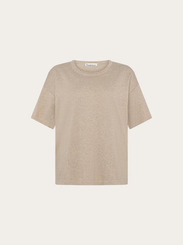KnowledgeCotton Apparel - WMN Cashmere knit t-shirt Knits 1228 Light feather gray