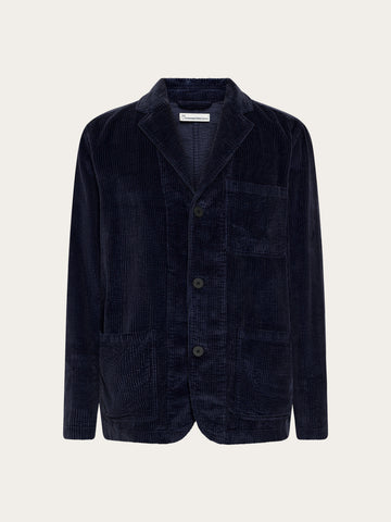 KnowledgeCotton Apparel - MEN Corduroy blazer Overshirts 1412 Night Sky