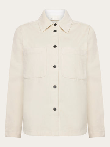 KnowledgeCotton Apparel - WMN Corduroy overshirt Overshirts 1387 Egret