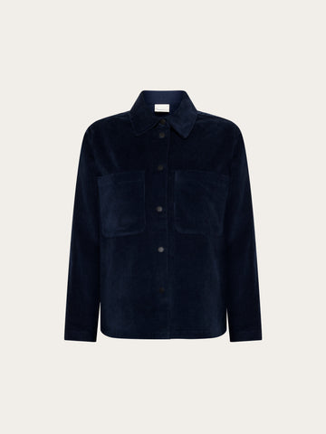 KnowledgeCotton Apparel - WMN Corduroy overshirt Overshirts 1412 Night Sky