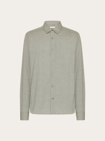 KnowledgeCotton Apparel - MEN Dune light twill shirt Shirts 1068 Burned Olive