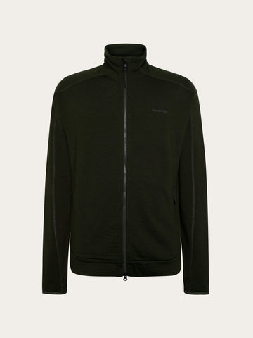 KnowledgeCotton Apparel - MEN Dynamic wool fleece full zip Fleeces 1090 Forest Night