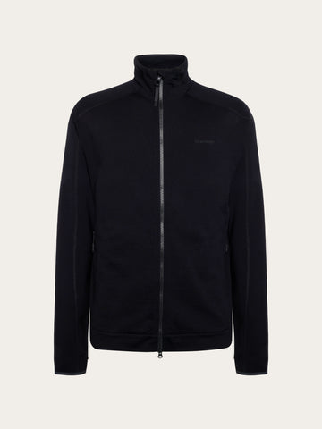 KnowledgeCotton Apparel - MEN Dynamic wool fleece full zip Fleeces 1300 Black Jet