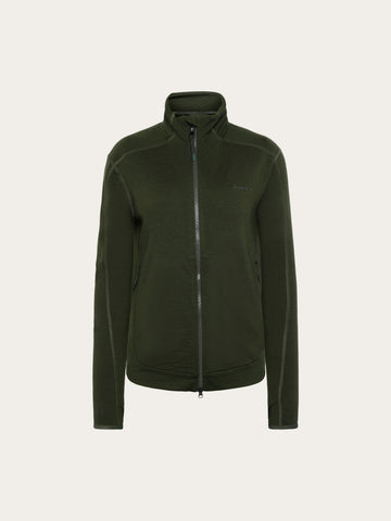 KnowledgeCotton Apparel - WMN Dynamic wool fleece full zip Fleeces 1090 Forest Night