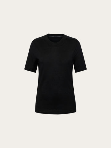 KnowledgeCotton Apparel - WMN Dynamic wool t-shirt T-shirts 1300 Black Jet