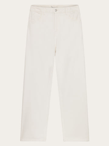 KnowledgeCotton Apparel - MEN Flint wide twill pants Pants 1387 Egret