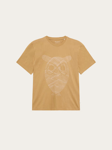 KnowledgeCotton Apparel - MEN Front print t-shirt T-shirts 1336 Kelp melange