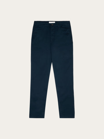 KnowledgeCotton Apparel - WMN Iris slim pique pant Pants 1001 Total Eclipse