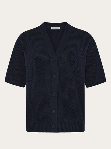 KnowledgeCotton Apparel - WMN Knit cardigan Knits 1412 Night Sky