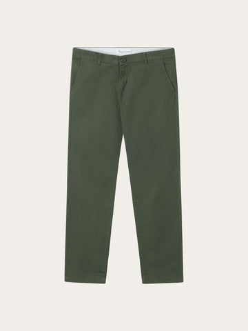 KnowledgeCotton Apparel - MEN LUCA slim twill chino pants Pants 1090 Forest Night