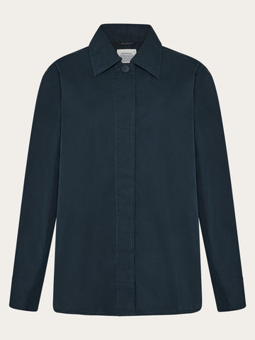KnowledgeCotton Apparel - WMN Light poplin jacket Jackets 1001 Total Eclipse