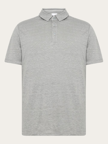 KnowledgeCotton Apparel - MEN Linen polo Polos 1493 Ultimate Grey