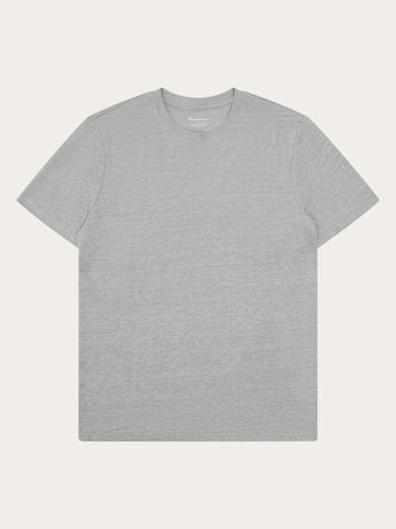 KnowledgeCotton Apparel - MEN Linen t-shirt T-shirts 1493 Ultimate Grey
