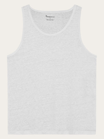 KnowledgeCotton Apparel - WMN Linen tank top T-shirts 1010 Bright White