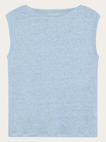 KnowledgeCotton Apparel - WMN Loose fold up linen t-shirt T-shirts 1009 Skyway