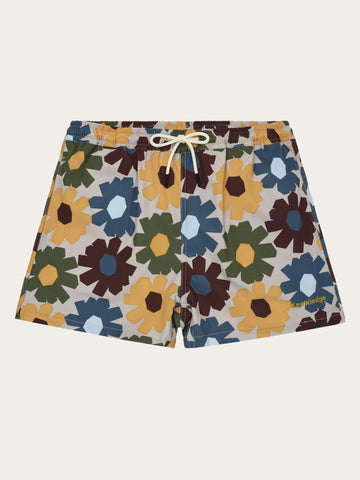 KnowledgeCotton Apparel - MEN Mid-thigh print swimshorts Swimshorts 9932 Multi color AOP