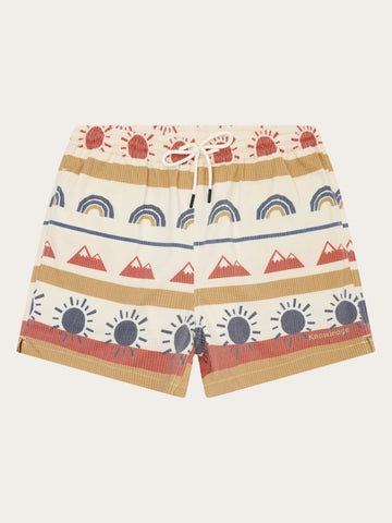 KnowledgeCotton Apparel - MEN Mid-thigh seersucker swimshorts Swimshorts 9932 Multi color AOP