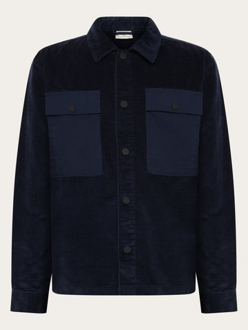 KnowledgeCotton Apparel - MEN Organic Cotton Corduroy Overshirt GOTS Overshirts 1412 Night Sky