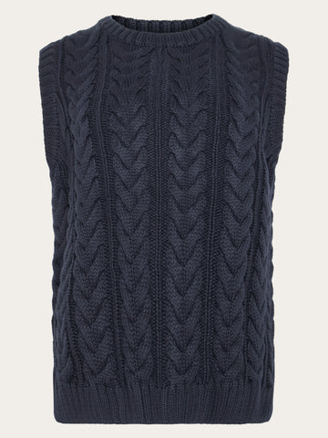 KnowledgeCotton Apparel - WMN Organic Cotton Crew Neck Vest - Regenerative Organic Certified™ - GOTS/Vegan Knits 1412 Night Sky