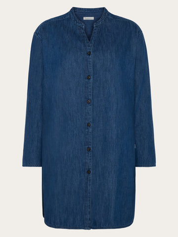 KnowledgeCotton Apparel - WMN Organic Cotton Denim Shirt GOTS Shirts 3059 Dark Blue denim