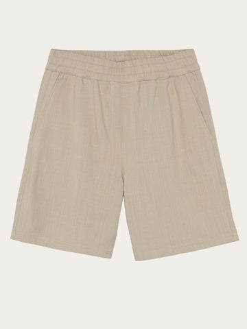 KnowledgeCotton Apparel - WMN Posey wide linen blend shorts Shorts 1228 Light feather gray