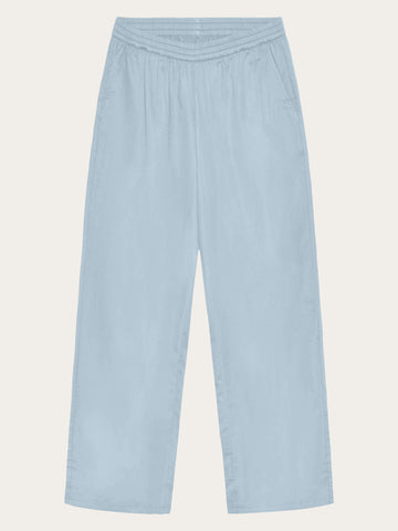 KnowledgeCotton Apparel - WMN Posey wide satin pants Pants 1009 Skyway