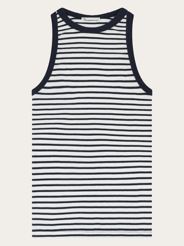 KnowledgeCotton Apparel - WMN Racer rib top T-shirts 8036 Navy