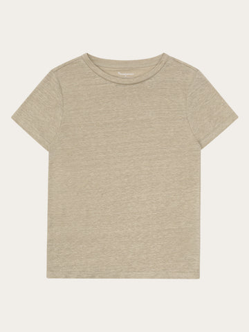 KnowledgeCotton Apparel - WMN Reg linen t-shirt T-shirts 1495 Twill