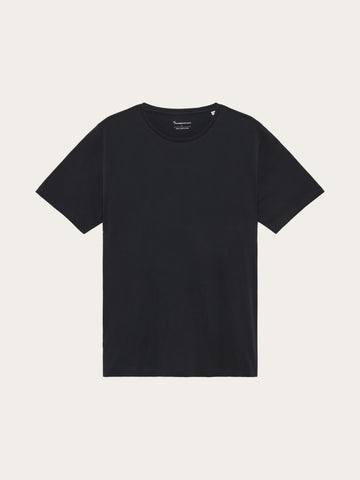 KnowledgeCotton Apparel - MEN Regular fit Basic tee T-shirts 1300 Black Jet