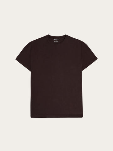 KnowledgeCotton Apparel - MEN Regular fit Basic tee T-shirts 1487 Chocolate Torte