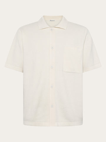 KnowledgeCotton Apparel - MEN Regular knit shirt Knits 1387 Egret