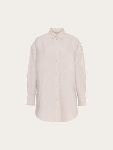 KnowledgeCotton Apparel - WMN Relaxed flannel shirt Shirts 1228 Light feather gray