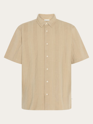 KnowledgeCotton Apparel - MEN Relaxed structure short sleeve shirt Shirts 1495 Twill