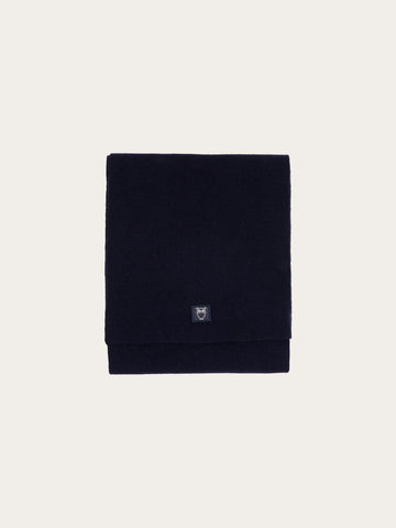 KnowledgeCotton Apparel - UNI Rib knit wool scarf Scarfs 1001 Total Eclipse