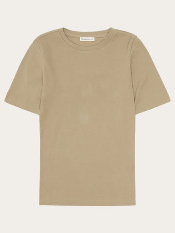 KnowledgeCotton Apparel - WMN Rib t-shirt T-shirts 1495 Twill
