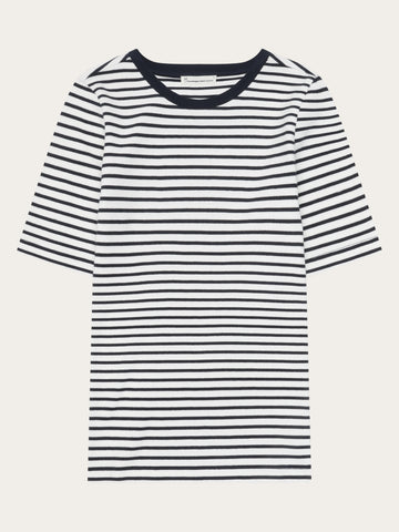 KnowledgeCotton Apparel - WMN Rib t-shirt T-shirts 8036 Navy