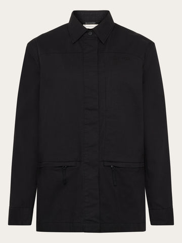 KnowledgeCotton Apparel - WMN Ripstop overshirt Jackets 1300 Black Jet