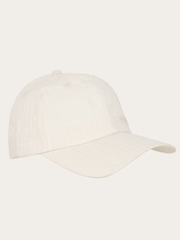 KnowledgeCotton Apparel - UNI Seersucker cap Caps 1387 Egret