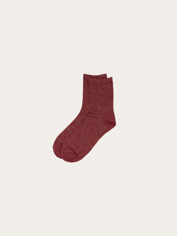 KnowledgeCotton Apparel - WMN Single pack Glitter socks Socks 1364 Rhubarb
