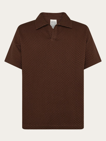 KnowledgeCotton Apparel - MEN Structure polo Polos 1489 Shaved Chocolate