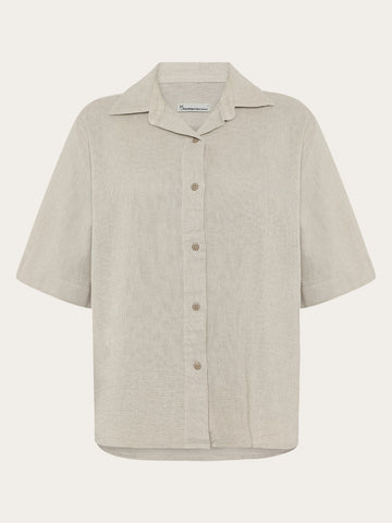 KnowledgeCotton Apparel - WMN Structure short sleeve shirt Shirts 1495 Twill