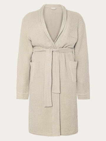 KnowledgeCotton Apparel - UNI Waffle bathrobe Homewear 1228 Light feather gray